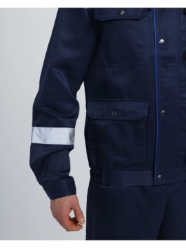 Костюм Нейч-2 СОП с капюшоном (тк.Смесовая,210) п/к, т.синий/васильковый