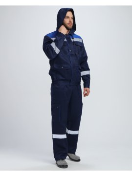 Костюм Нейч-2 СОП с капюшоном (тк.Смесовая,210) п/к, т.синий/васильковый