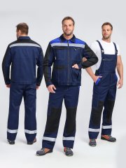 Костюм ProfLineBase-2 (тк.Твил,210) п/к, т.синий/черный/васильковый