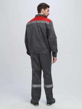 Костюм Лигор-1 СОП (тк.Смесовая,210) брюки, т.серый/красный
