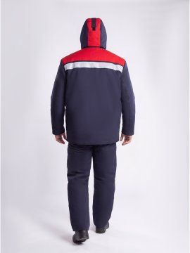 Костюм сварщика зимний 2кл.защиты (тк.Хлопок, 350), синий/красный (Кос053/14МСП)