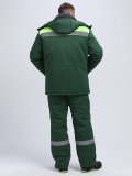 Костюм зимний на пуговицах Квайл-1 СОП (тк.Смесовая,210) брюки, т.зеленый/лимонный